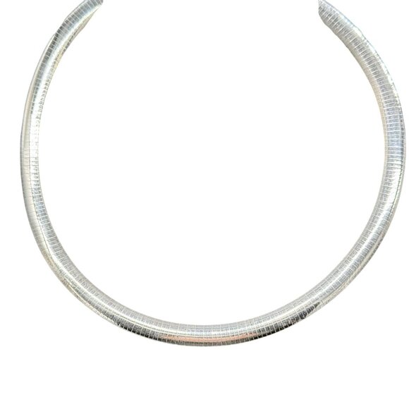 JTV Sterling Silver 925 8mm Omega Link Chain Necklace 20" Italy - Picture 8 of 13